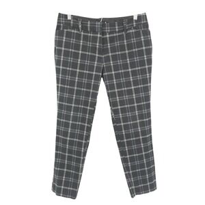 Worthington Tartan Plaid Black White Mid Rise Workwear Pants Womens 6